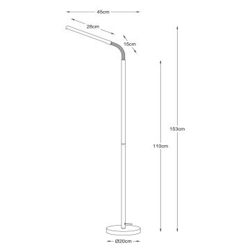 Lucide 36712/05/30 - LED golvlampa GILLY LED/6W/230V svart