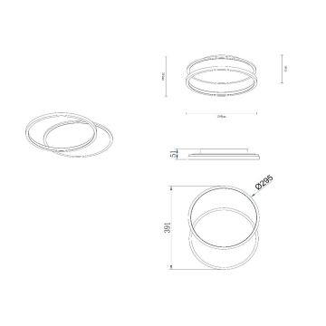 Lucide 44112/24/30 - LED Dimbar taklampa AXELLE LED/24W/230V svart