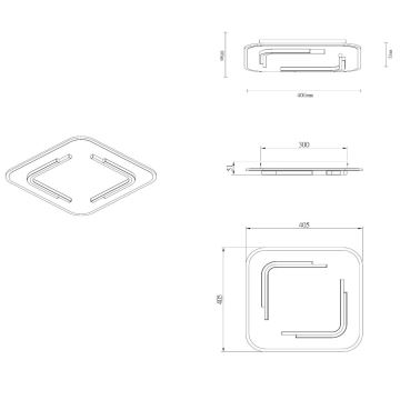 Lucide 44114/30/02 - LED taklampa ANDREAS LED/30W/230V guld