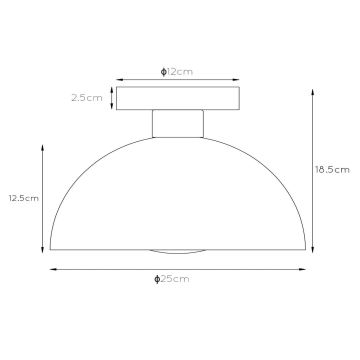 Lucide 45196/01/30 - Taklampa SIEMON 1xE27/40W/230V svart