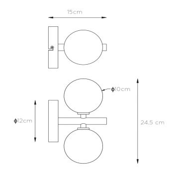 Lucide 45274/02/30 - Vägglampa TYCHO 2xG9/28W/230V svart