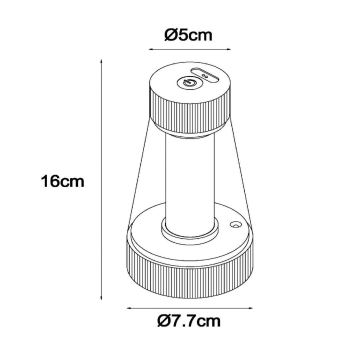 Lucide 45500/01/30 - LED Ljusreglerad beröring utomhus lampa LORALI LED/1,2W/4V IP44 svart