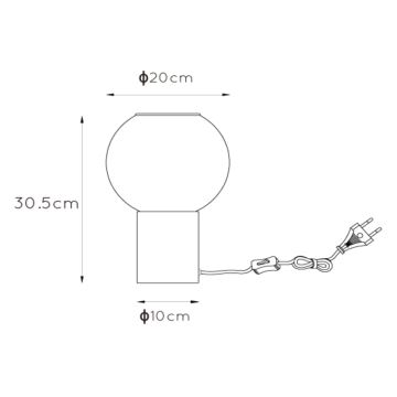 Lucide 45502/01/30 - Bordslampa MARIUS 1xE27/40W/230V svart