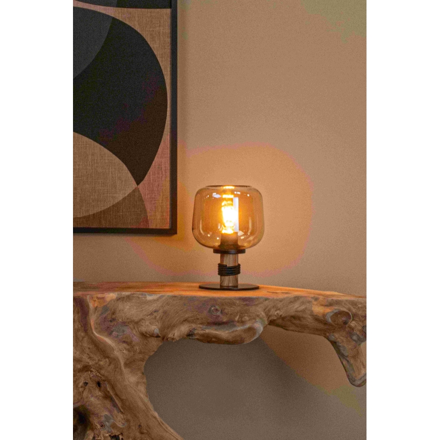 Lucide 45508/01/62 - Bordslampa ILONA 1xE27/40W/230V svart/beige