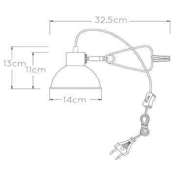 Lucide 45987/01/30 - Lampa med klämma MOYS 1xE27/40W/230V svart