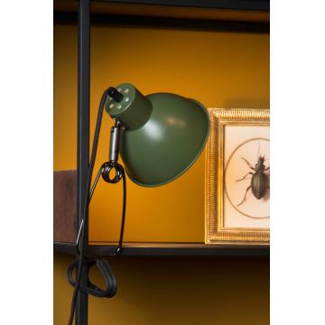 Lucide 45987/01/33 - Lampa med klämma MOYS 1xE27/40W/230V grön