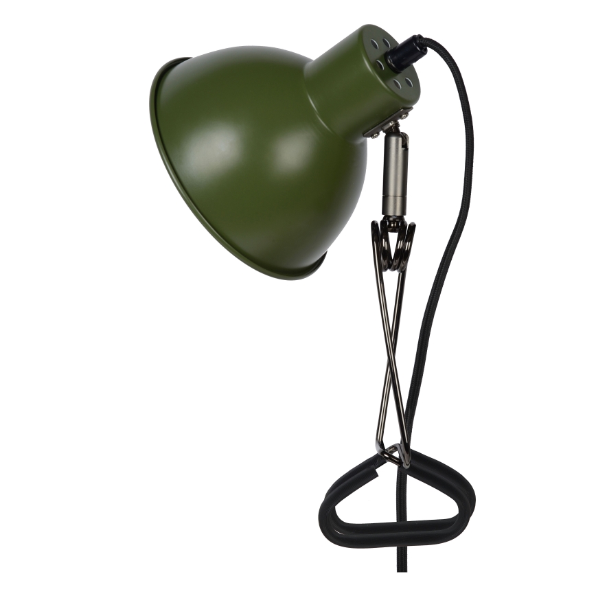 Lucide 45987/01/33 - Lampa med klämma MOYS 1xE27/40W/230V grön