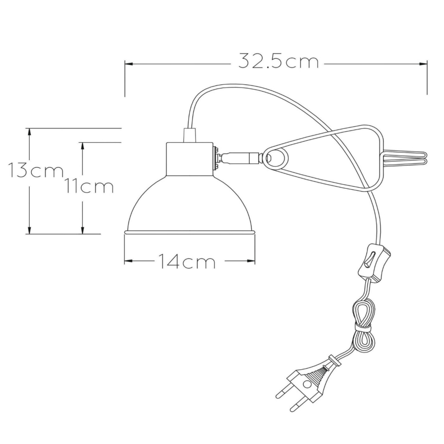 Lucide 45987/01/33 - Lampa med klämma MOYS 1xE27/40W/230V grön