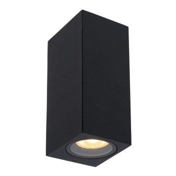 Lucide 69800/02/30 - Utomhus vägglampa  ZARO 2xGU10/35W/230V IP44 svart 