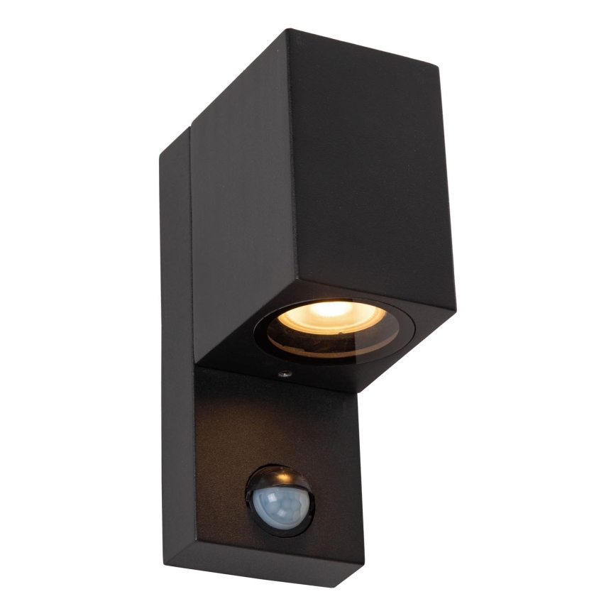 Lucide 69802/01/30 - Utomhuslampa med sensor ZARO 1xGU10/7W/230V IP65 svart