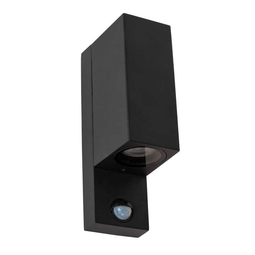 Lucide 69802/02/30 - Utomhuslampa med sensor ZARO 2xGU10/7W/230V IP65 svart