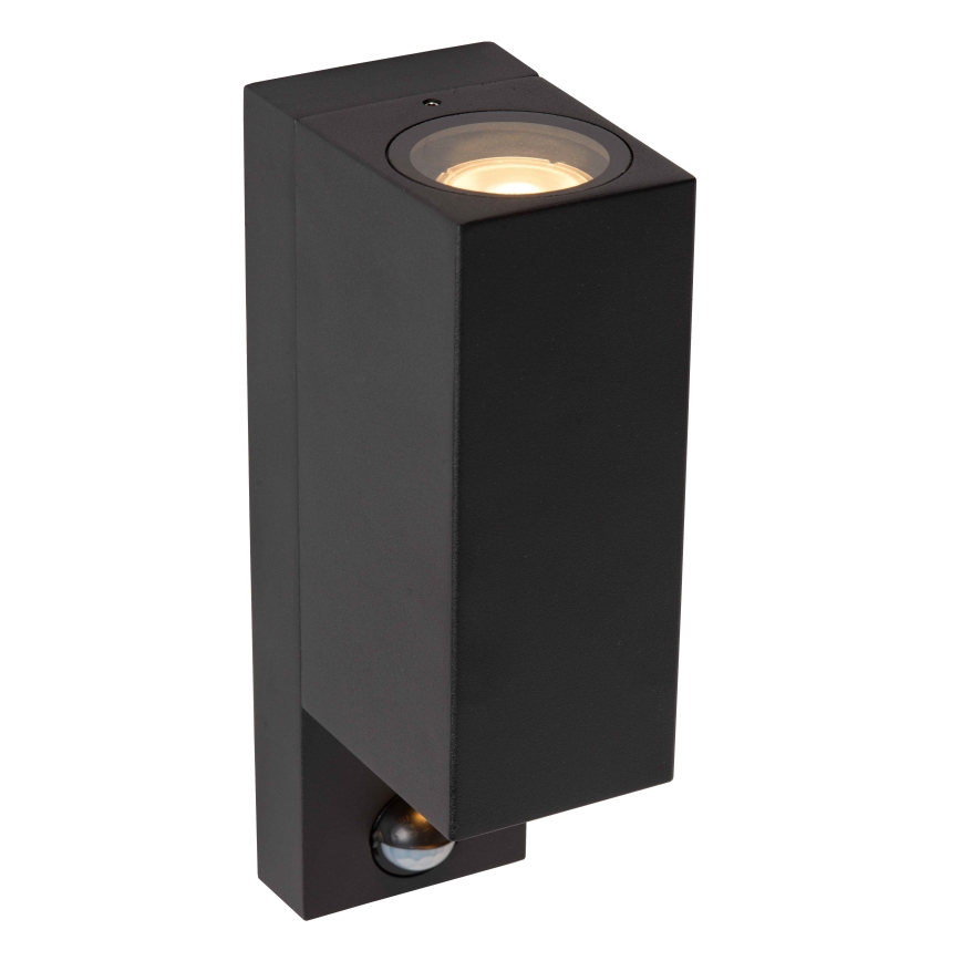 Lucide 69802/02/30 - Utomhuslampa med sensor ZARO 2xGU10/7W/230V IP65 svart