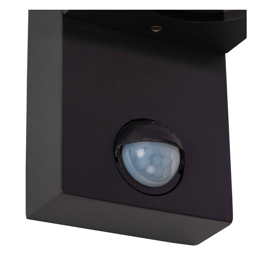 Lucide 69802/02/30 - Utomhuslampa med sensor ZARO 2xGU10/7W/230V IP65 svart