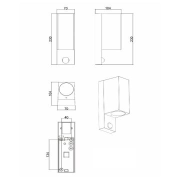 Lucide 69802/02/30 - Utomhuslampa med sensor ZARO 2xGU10/7W/230V IP65 svart