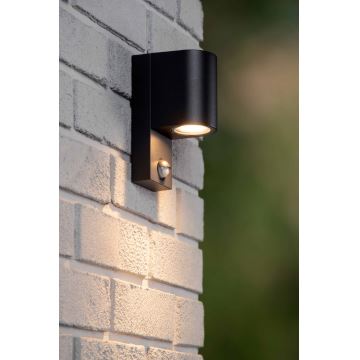 Lucide 69803/01/30 - Utomhuslampa med sensor ZARO 1xGU10/7W/230V IP65 svart