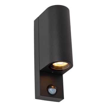 Lucide 69803/02/30 - Utomhuslampa med sensor ZARO 2xGU10/7W/230V IP65 svart