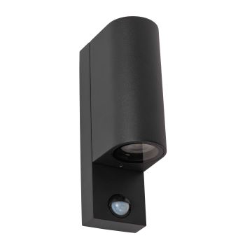 Lucide 69803/02/30 - Utomhuslampa med sensor ZARO 2xGU10/7W/230V IP65 svart