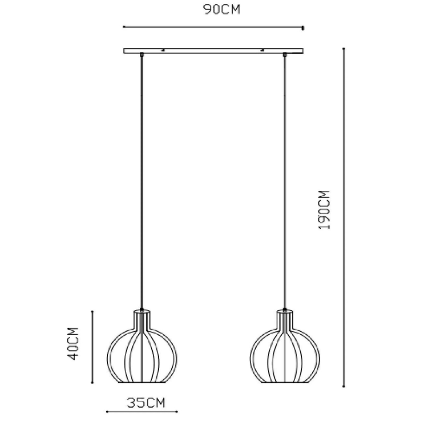 Lucide 73400/02/30 - Ljusskrona med upphängningsrem  MIKAELA 2xE27/60W/230V svart 