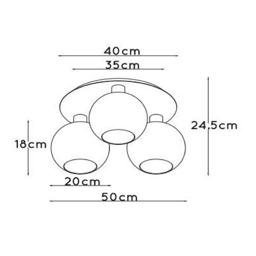 Lucide 74114/03/02 - Taklampa MARIUS 3xE27/40W/230V guld