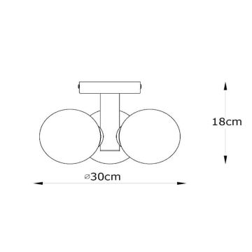 Lucide 74116/03/30 - Badrum takbelysning TRUDY 3xG9/40W/230V IP44 svart