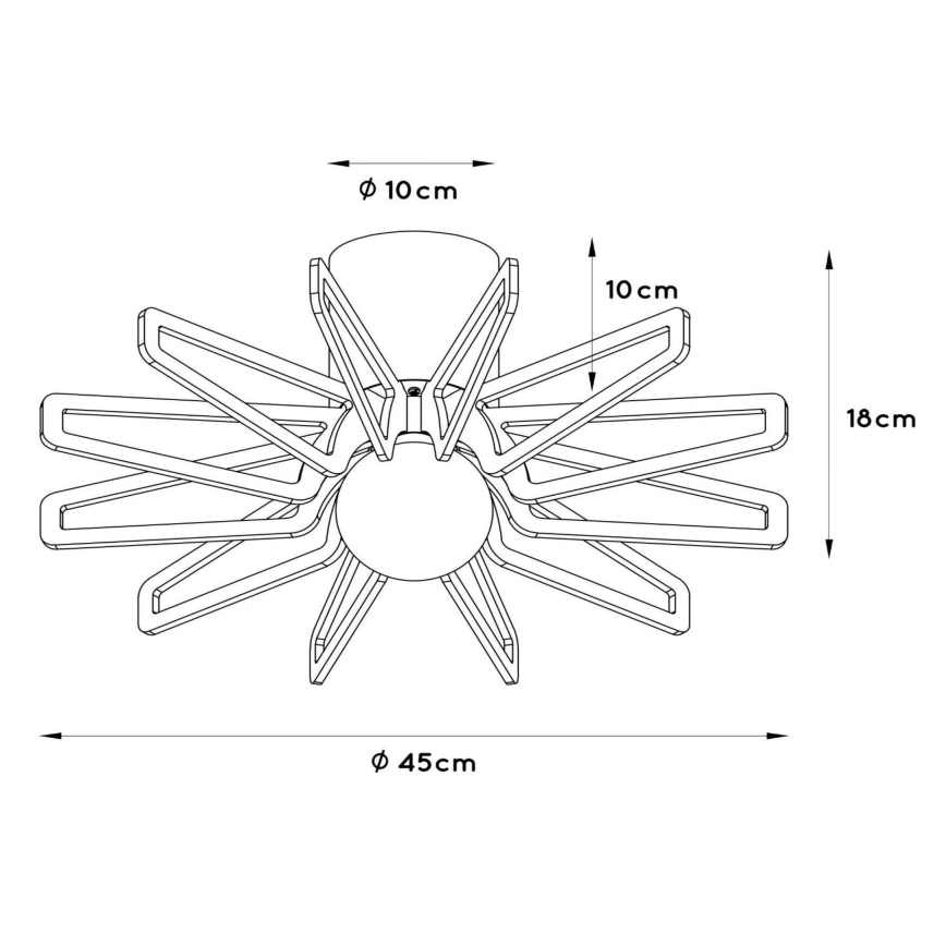 Lucide 77184/45/30 - Taklampa ZIDANE 1xE27/15W/230V svart