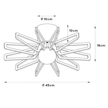 Lucide 77184/45/31 - Taklampa ZIDANE 1xE27/15W/230V vit/brun