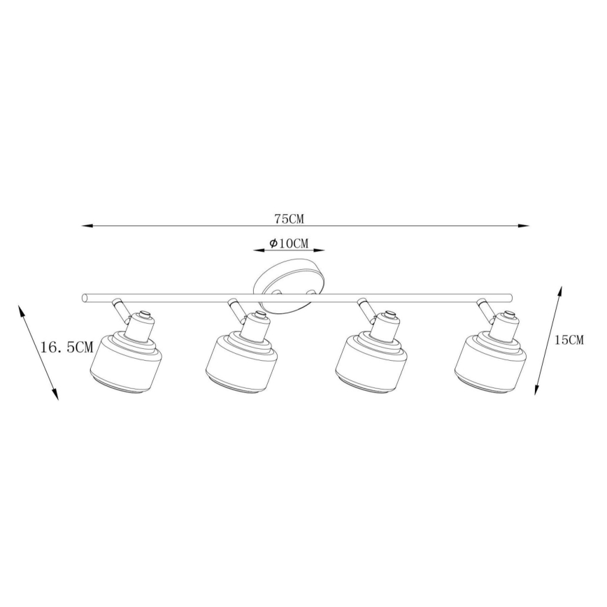 Lucide 77979/04/30 - Spotlight BJORN 4xE14/40W/230V svart