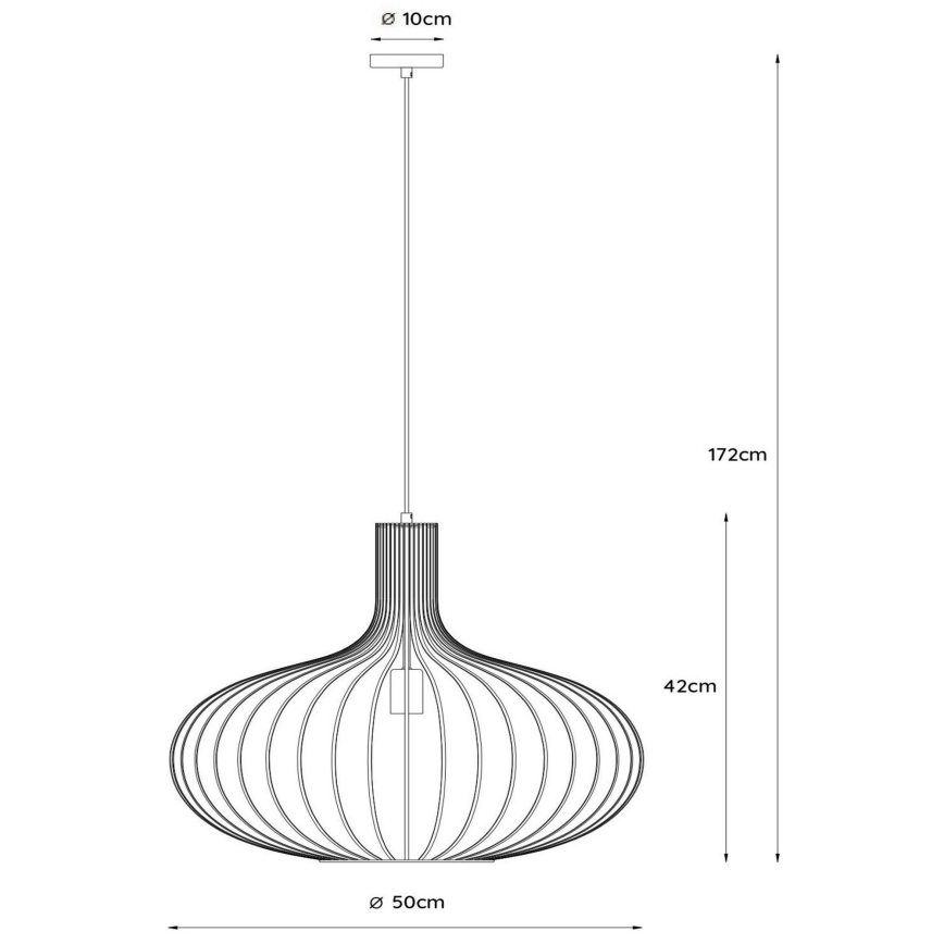 Lucide 78374/50/33 - Ljusskrona med upphängningsrem  MANUELA 1xE27/60W/230V diameter  50 cm grön