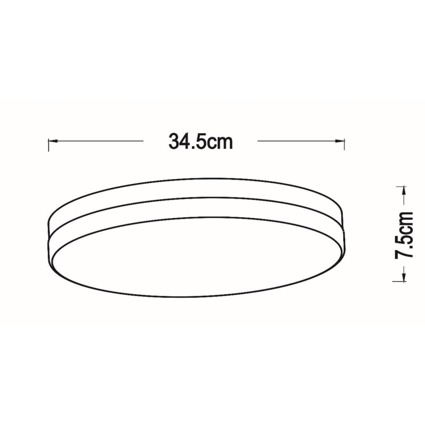 Lucide 79111/36/30 - LED taklampa för badrum med sensor BISKIT LED/24W/230V diameter 34,5 cm IP44 svart