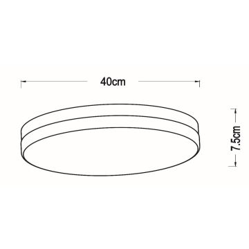 Lucide 79111/40/30 - LED taklampa för badrum med sensor BISKIT LED/36W/230V diameter 40 cm IP44 svart