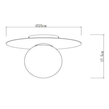 Lucide 79187/01/30 - Taklampa TRICIA 1xE27/15W/230V diameter 25 cm svart