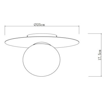 Lucide 79187/01/31 - Taklampa TRICIA 1xE27/15W/230V diameter 25 cm vit