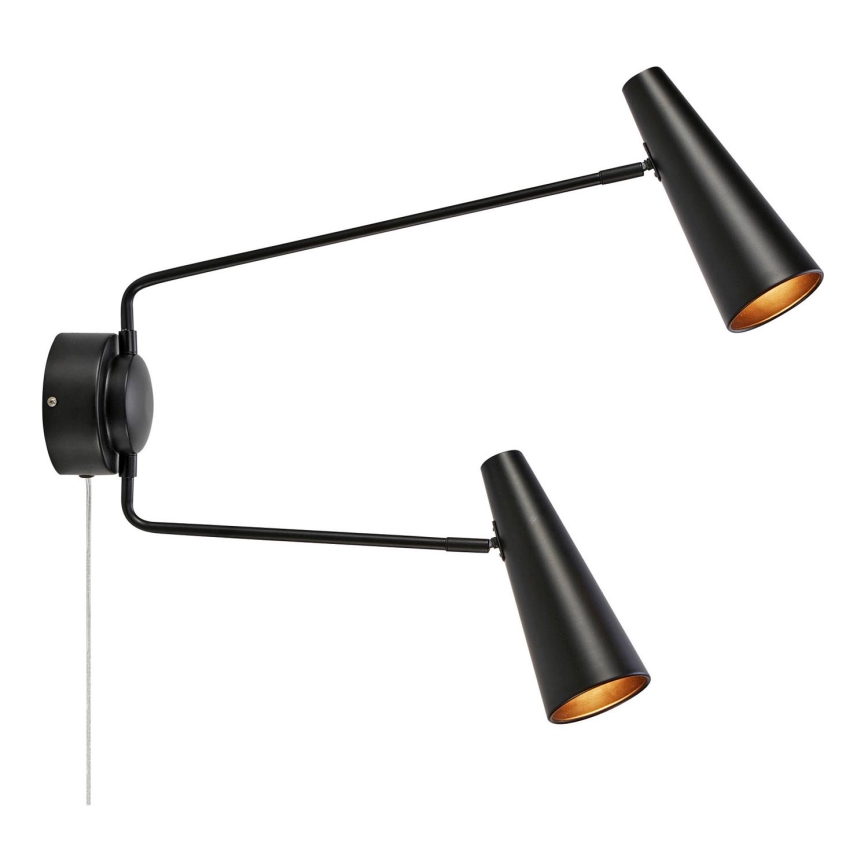 Markslöjd 108690 - Vägglampa PEAK 2xE14/40W/230V svart