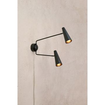 Markslöjd 108690 - Vägglampa PEAK 2xE14/40W/230V svart