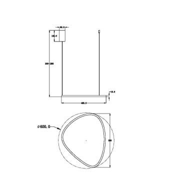 Maytoni MOD072PL-L28BS3K1 - LED ljuskrona med textilsladd GLINT LED/24W/230V guld