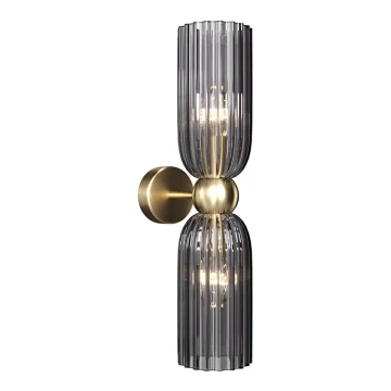 Maytoni MOD302WL-02GR - Vägglampa ANTIC 2xE14/40W/230V guld/grå