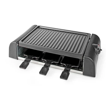 Nedis FCRA220FBK6 - Raclette grill med tillbehör 1000W/230V