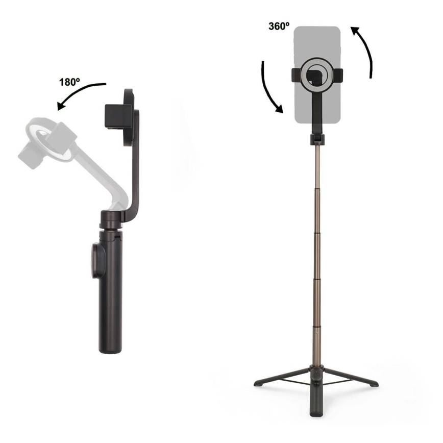 Magnetisk vikbar selfiestick 2i1 med stativ + fjärrkontroll