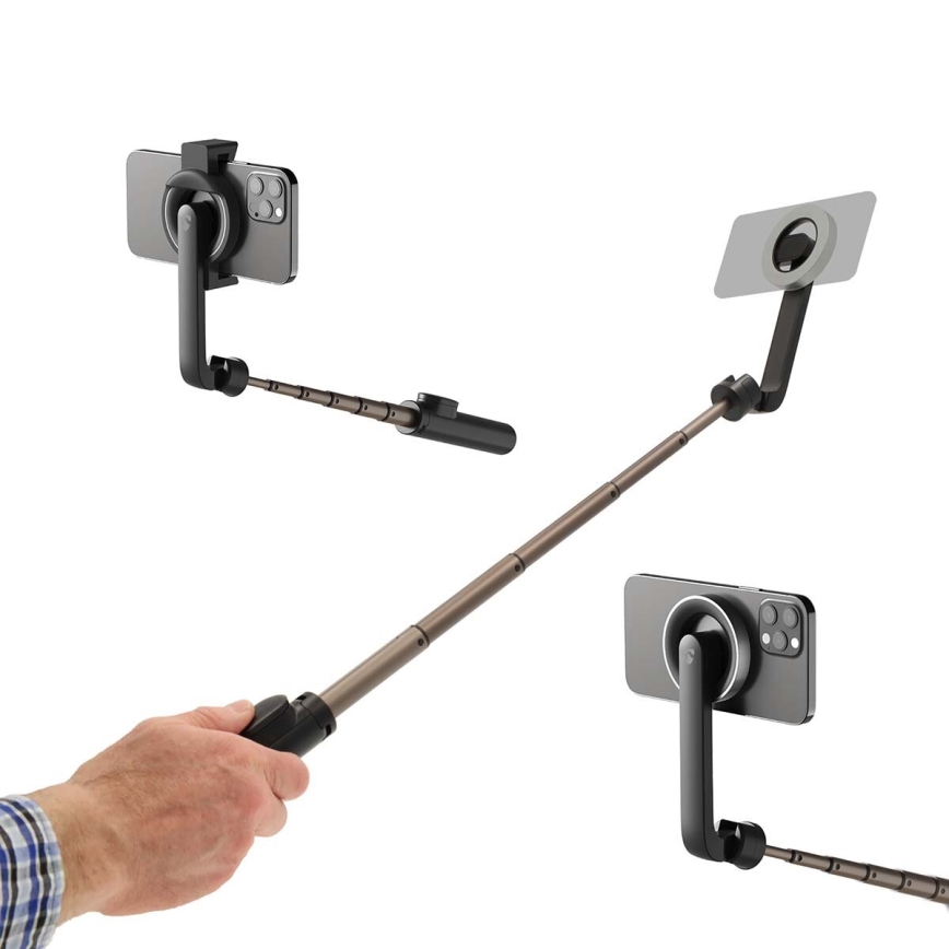 Magnetisk vikbar selfiestick 2i1 med stativ + fjärrkontroll