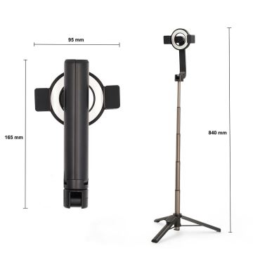 Magnetisk vikbar selfiestick 2i1 med stativ + fjärrkontroll