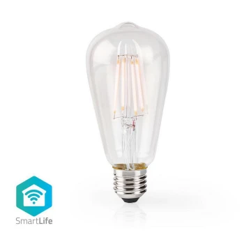 Nedis WIFILF10WTST64 − Dimbar smart LED-lampa VINTAGE ST64 E27/5W/230V