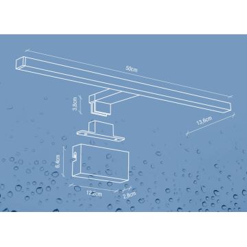 Nordlux - Badrumsspegel med LED-belysning MARLEE LED/8,9W/230V IP44 4000K 50 cm svart