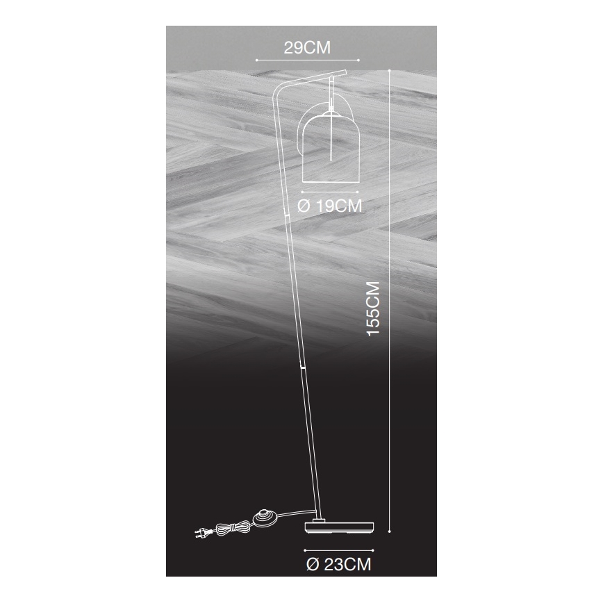 Nordlux - Golvlampa BOSHI 1xE27/40W/230V