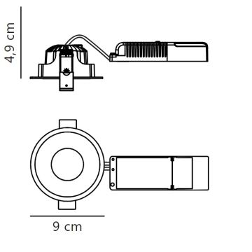 Nordlux - Infälld dimbar LED badrumsbelysning ALBRIC LED/8W/230V IP44 vit