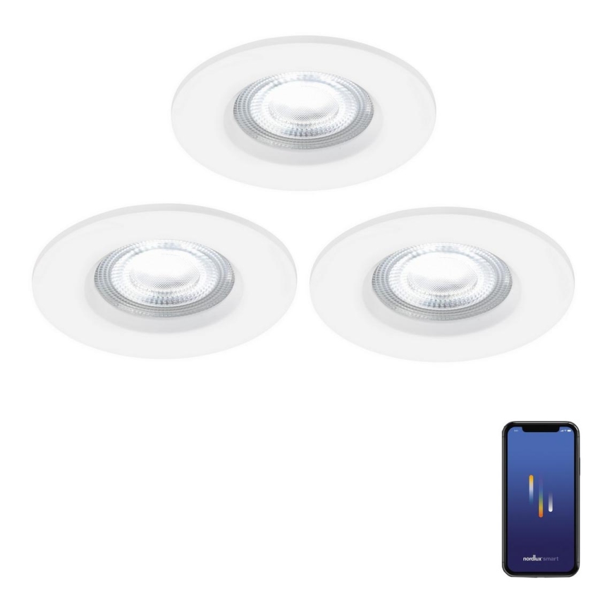 Nordlux - KIT 3x LED RGB Ljusreglerad hängande badrumslampa DON SMART LED/4,7W/230V 2200-6500K IP65