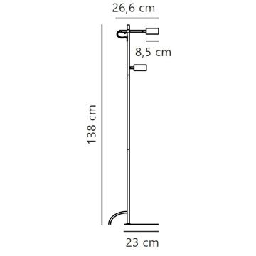 Nordlux - LED Dimbar golvlampa CLYDE 2xLED/4W/230V