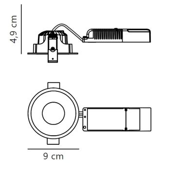 Nordlux - Infälld dimbar LED badrumsbelysning ALBRIC LED/8W/230V IP44 svart