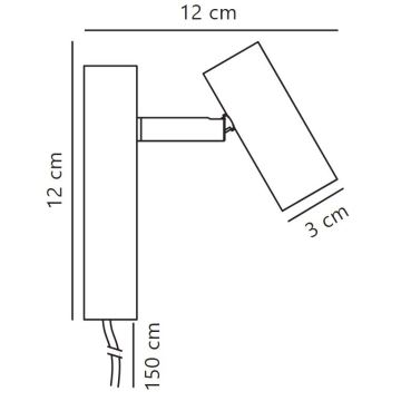 Nordlux - LED ljusreglerad väggspotlight OMARI LED/3,2W/230V svart