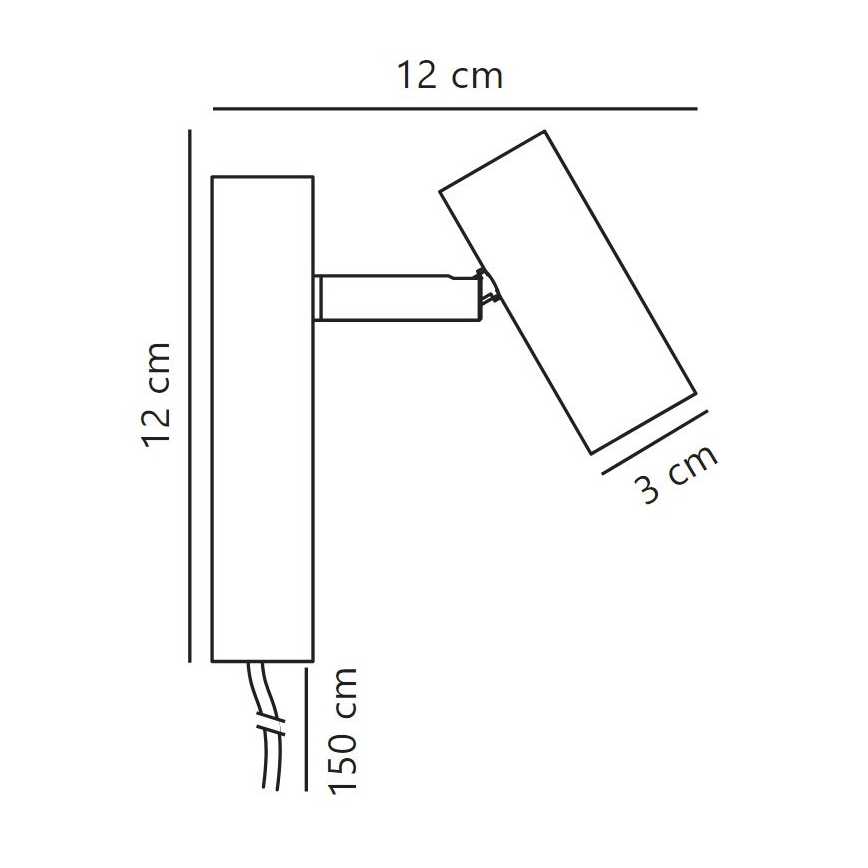 Nordlux - LED ljusreglerad väggspotlight OMARI LED/3,2W/230V svart