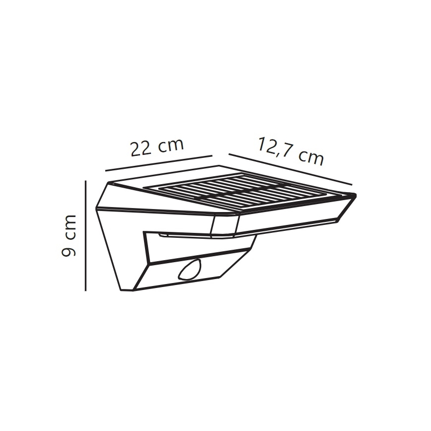 Nordlux - LED solcell väggbelysning med sensor AGENA LED/5W/3,7V IP44